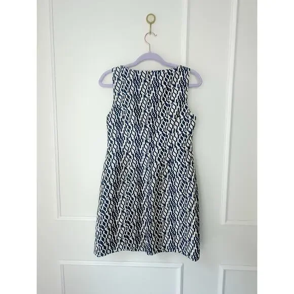 Anthropologie Beaded Blue and White Maison Souers Dress Size 4 Petite - Picture 3 of 11